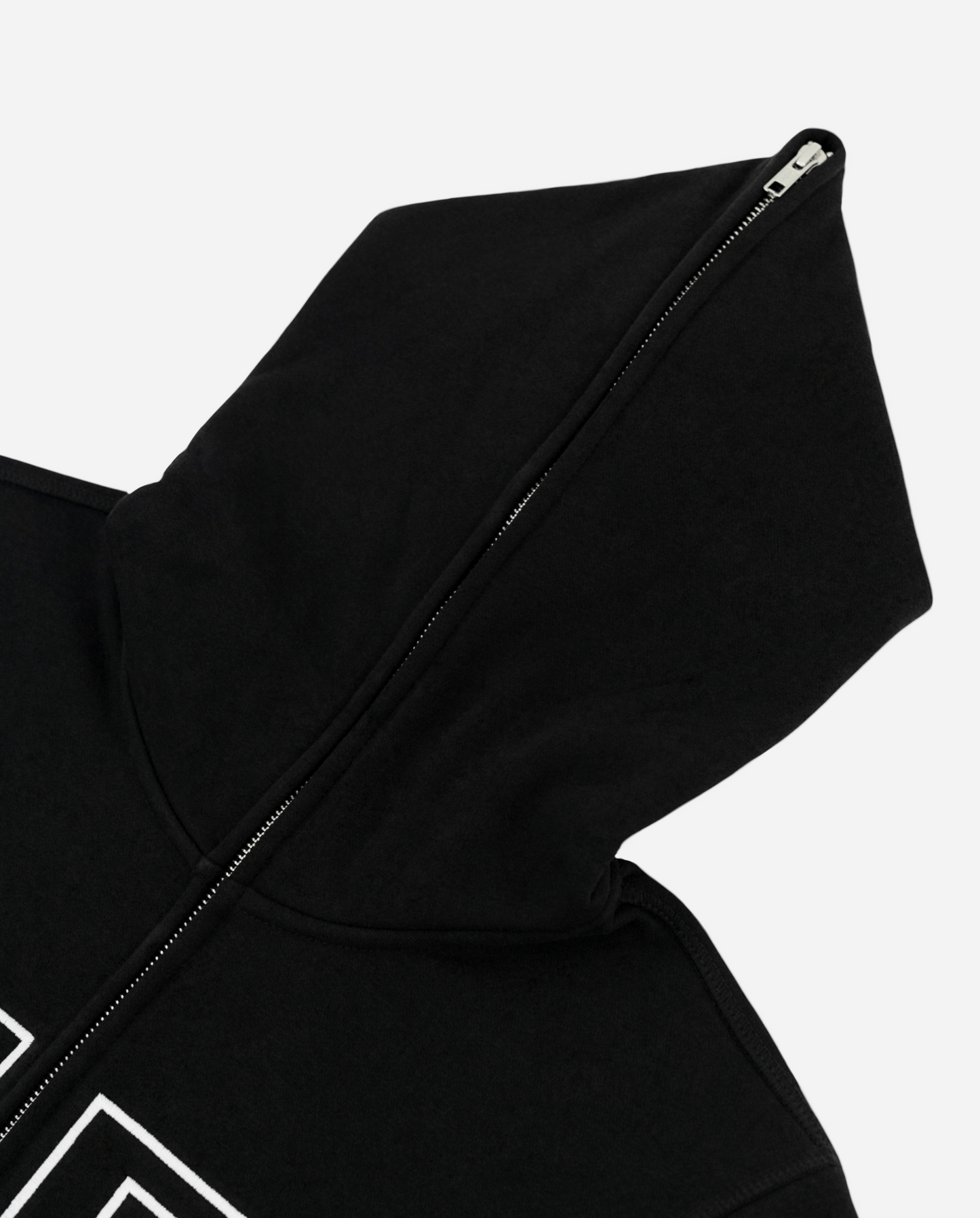 FULL ZIP EMBROIDERED LOGO HOODIE (BLACK)